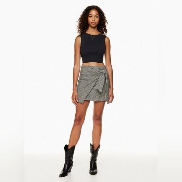 Aritzia Wilfred Dorine Front Wrap Wool Blend Mini Skirt - Picture 5 of 12